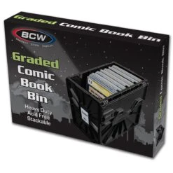 BCW Graded Comic Book Plastic Storage Bin 5 BCW Graded Comic Book Plastic Storage Bin -Card Game Store 1 cbb gc blk 1 package