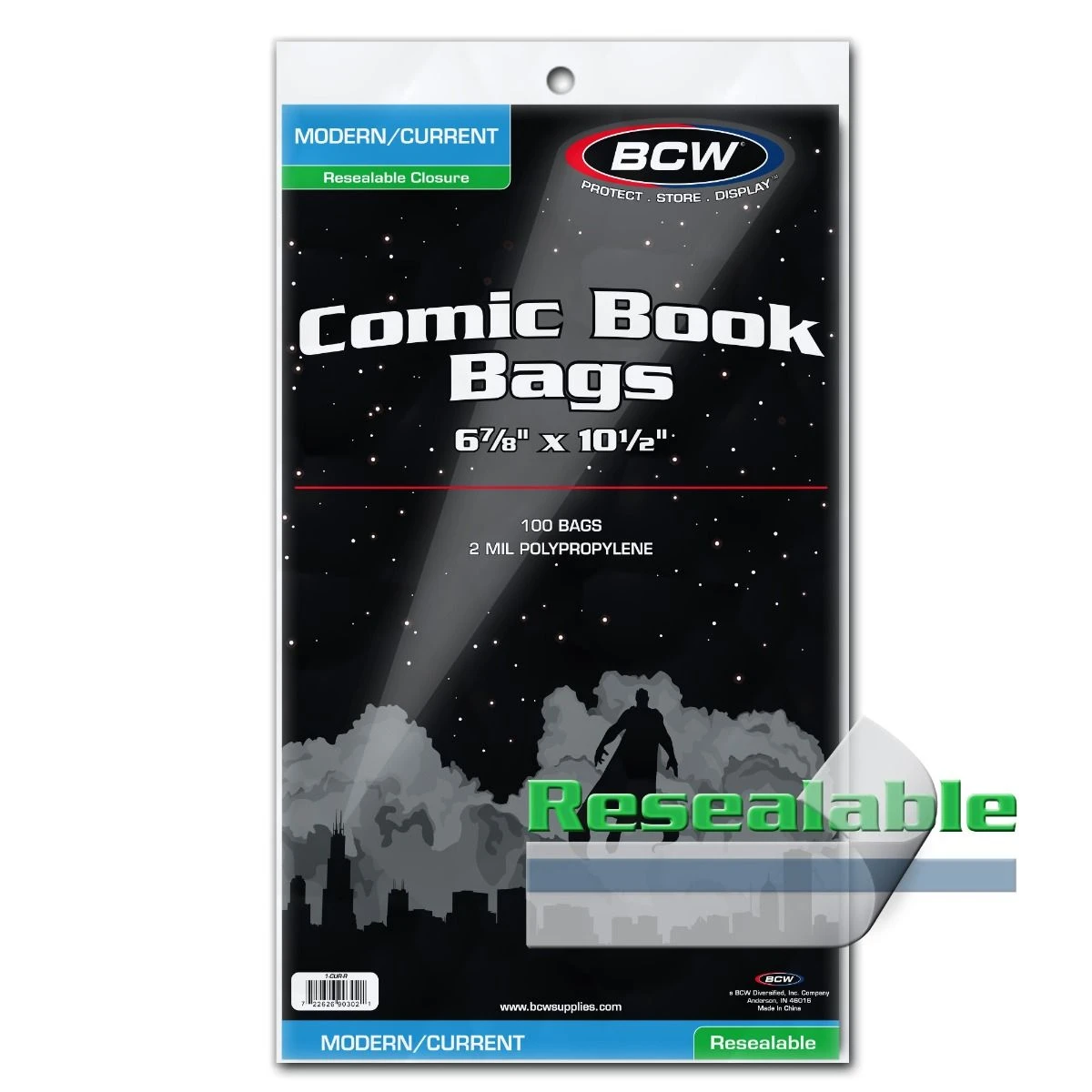 BCW Resealable Current/Modern Comic Bags (100ct) 2 BCW Resealable Current/Modern Comic Bags (100ct) - Image 2