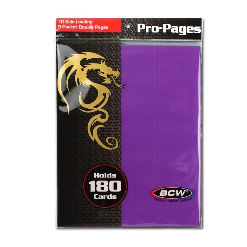 BCW Side-Loading 18-Pocket Pro Pages (10ct) - Purple 2 BCW Side-Loading 18-Pocket Pro Pages (10ct) - Purple - Image 2