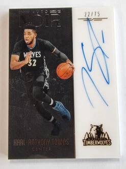 Karl Anthony Towns 22/75 - 2016-17 Panini Noir Auto Noir Color #31