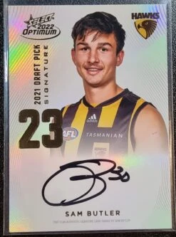 Sam Butler - 2022 Select AFL Optimum Draft Pick Signature GOLD #65/85