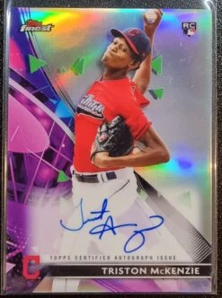 Triston McKenzie RC - 2021 Topps Finest #FA-TK Finest Autographs Refractor