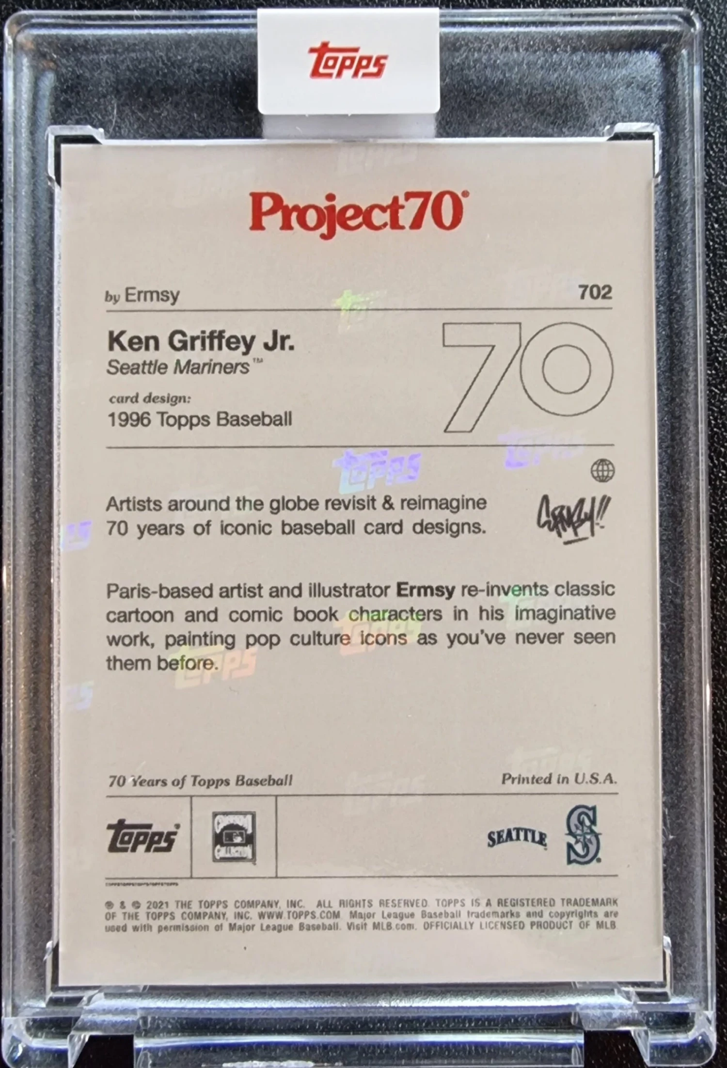 Ken Griffey Jr. - 2021 Topps Project 70 #702 - By Ermsy (print Run 6,537) 2 Ken Griffey Jr. - 2021 Topps Project 70 #702 - By Ermsy (print Run 6,537) - Image 2