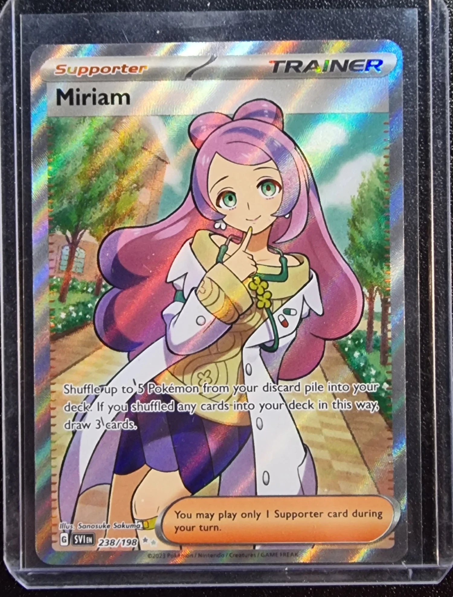 Miriam - Pokemon Scarlet & Violet FULL ART Holo Foil Ultra Rare #238/198 1 Miriam - Pokemon Scarlet & Violet FULL ART Holo Foil Ultra Rare #238/198