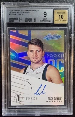 Luka Doncic RC #/125 - 2018-19 Panini Absolute Memorabilia Rookie Autographs BGS9