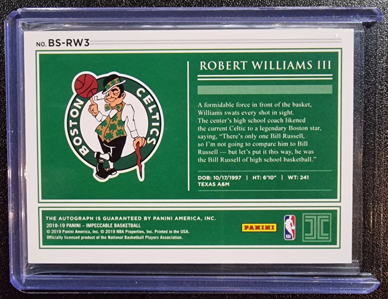 Panini Grant Williams III RC #03/99 - 2018-19 Impeccable Rookie Autograph #BS-GR3 2 Panini Grant Williams III RC #03/99 - 2018-19 Impeccable Rookie Autograph #BS-GR3 - Image 2