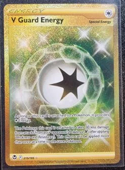 V Guard Energy - Pokemon Silver Tempest GOLD Holo Foil Secret Rare #215/195