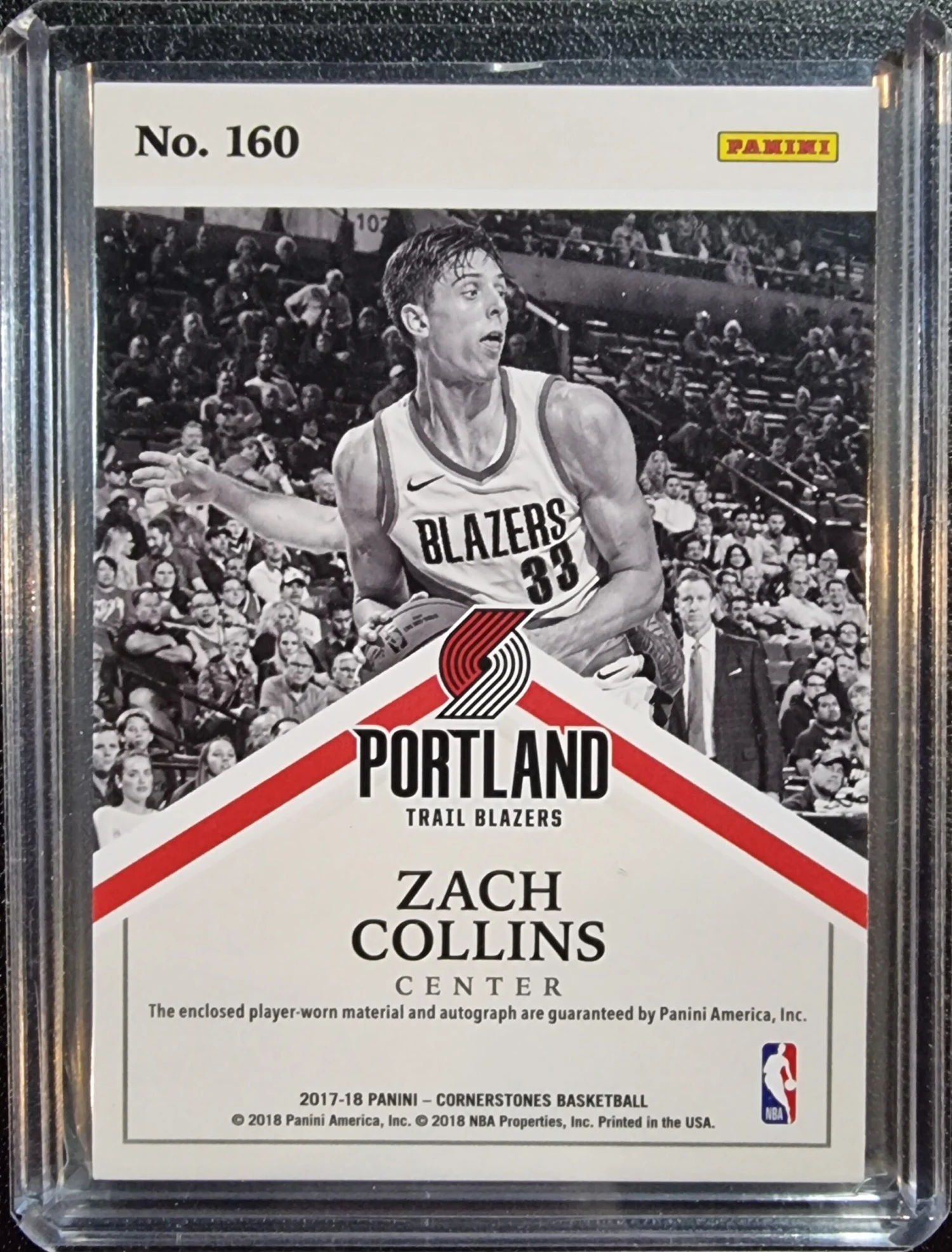 Zach Collins RC #/49 - 2017-18 Panini Cornerstones Autograph Quad Relic Quartz #160 2 Zach Collins RC #/49 - 2017-18 Panini Cornerstones Autograph Quad Relic Quartz #160 - Image 2