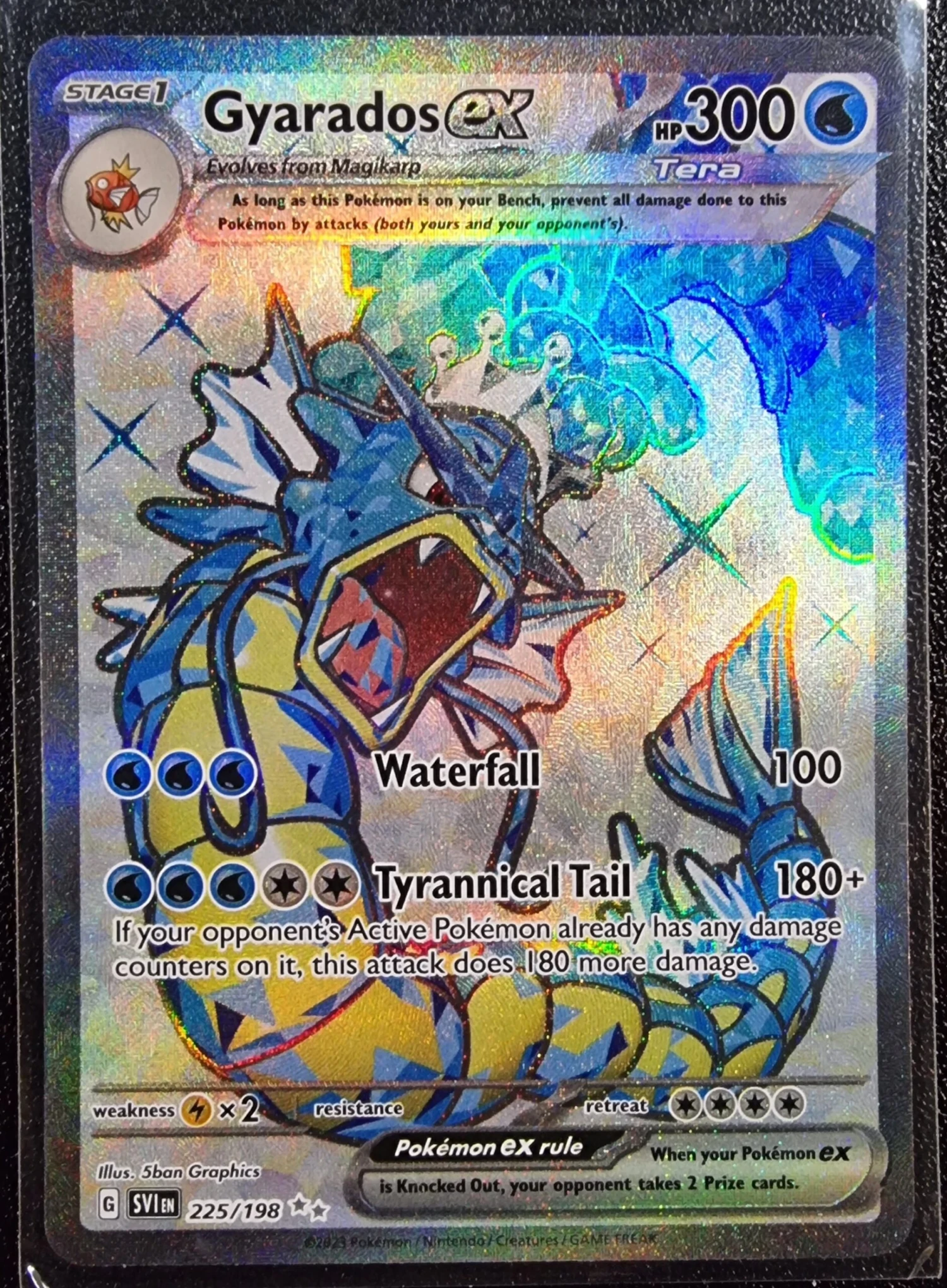 Gyarados EX - Pokemon Scarlet & Violet FULL ART Holo Secret Rare #225/198 1 Gyarados EX - Pokemon Scarlet & Violet FULL ART Holo Secret Rare #225/198