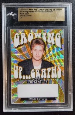 Emilio Estevez #1/1 2022 Leaf Metal Pop Century Pre-Production Proof Gold Wave
