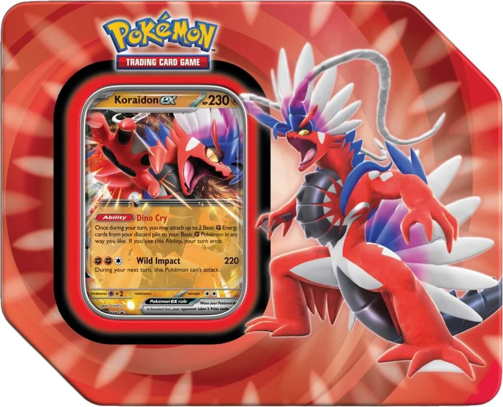Pokemon TCG: Paldea Legends Tin (Koraidon EX) 1 Pokemon TCG: Paldea Legends Tin (Koraidon EX)
