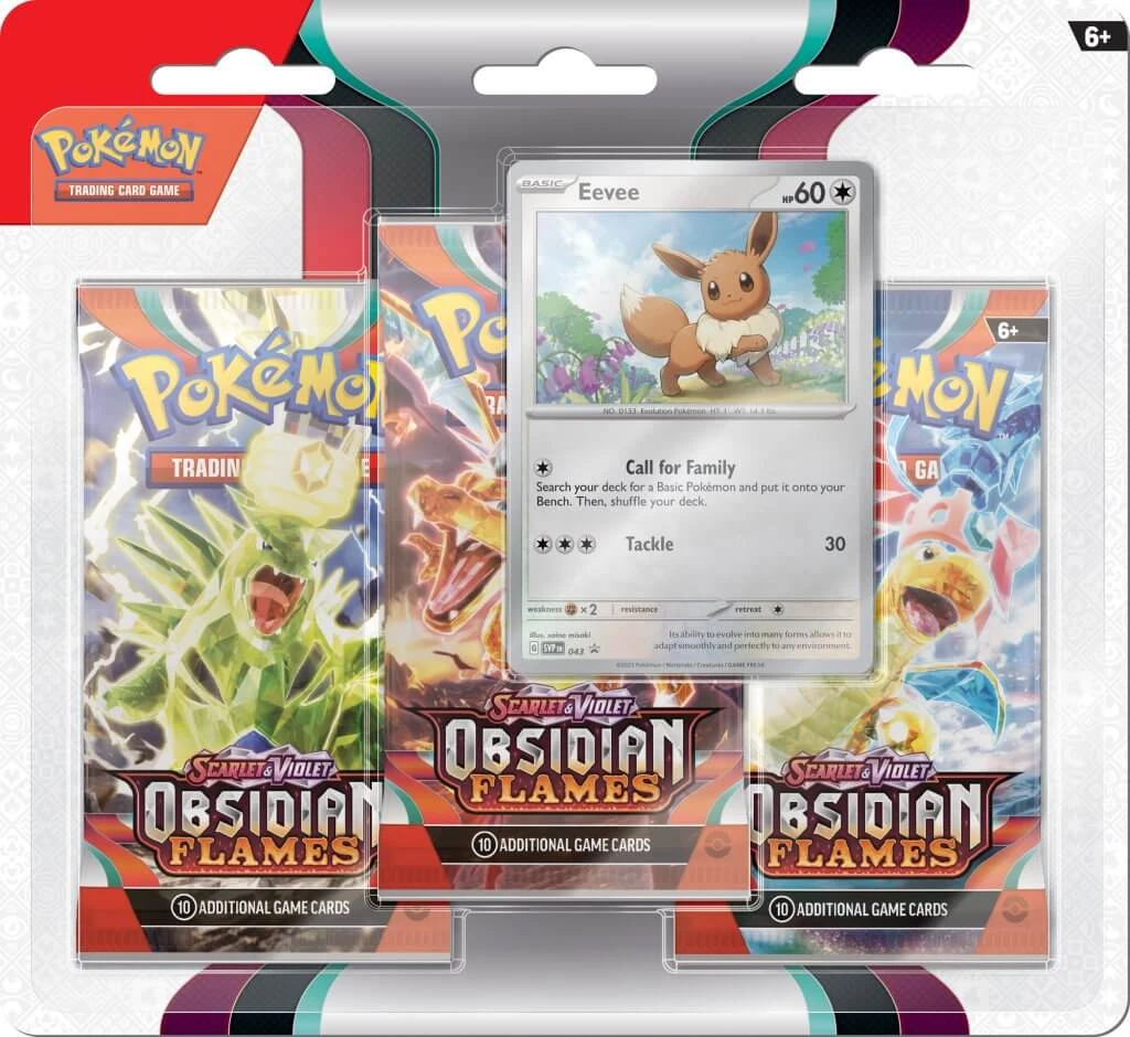 Pokemon Scarlet & Violet: Obsidian Flames 3x Booster Blister Pack 1 Pokemon Scarlet & Violet: Obsidian Flames 3x Booster Blister Pack