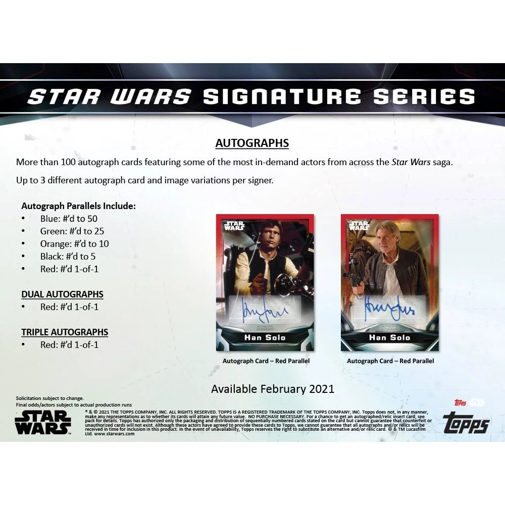 Topps Star Wars Signature Series (2021) - Hobby Box 3 Topps Star Wars Signature Series (2021) - Hobby Box - Image 3