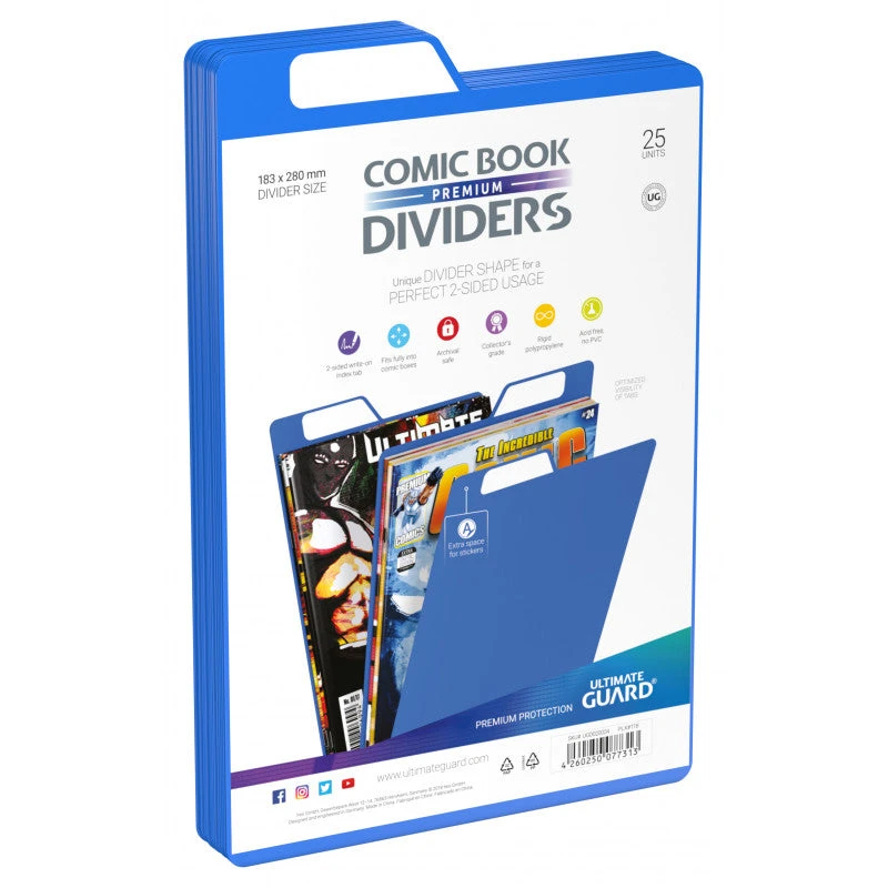Ultimate Guard Comic Book Box Dividers - Blue (25ct) 2 Ultimate Guard Comic Book Box Dividers - Blue (25ct) - Image 2