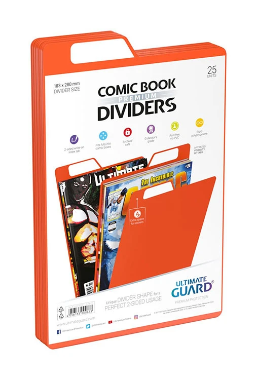 Ultimate Guard Comic Book Box Dividers - Orange (25ct) 2 Ultimate Guard Comic Book Box Dividers - Orange (25ct) - Image 2
