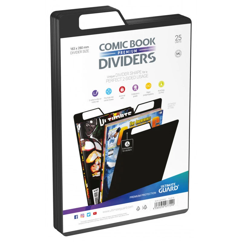 Ultimate Guard Comic Book Box Dividers - Black (25ct) 2 Ultimate Guard Comic Book Box Dividers - Black (25ct) - Image 2
